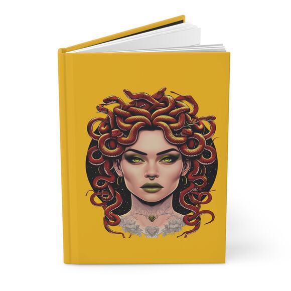 Art Academia Mythic Medusa Golden Notebook Handmade 200 Pages - Picture 1 of 6
